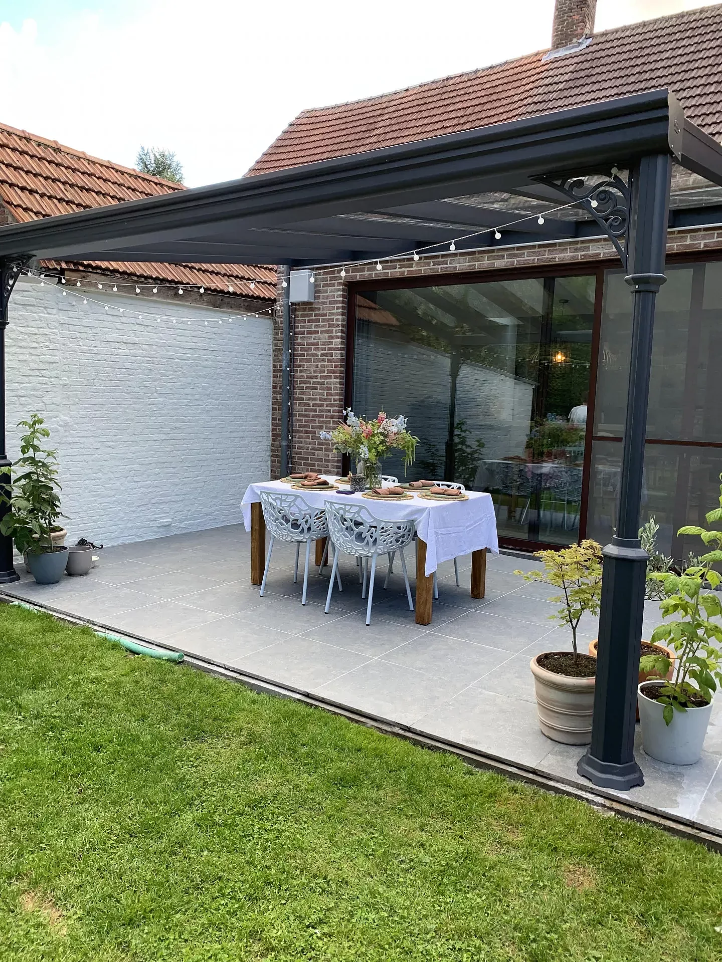 V918 Purbeck terrasoverkapping glasplaten met ledverlichting Kalmthout 4