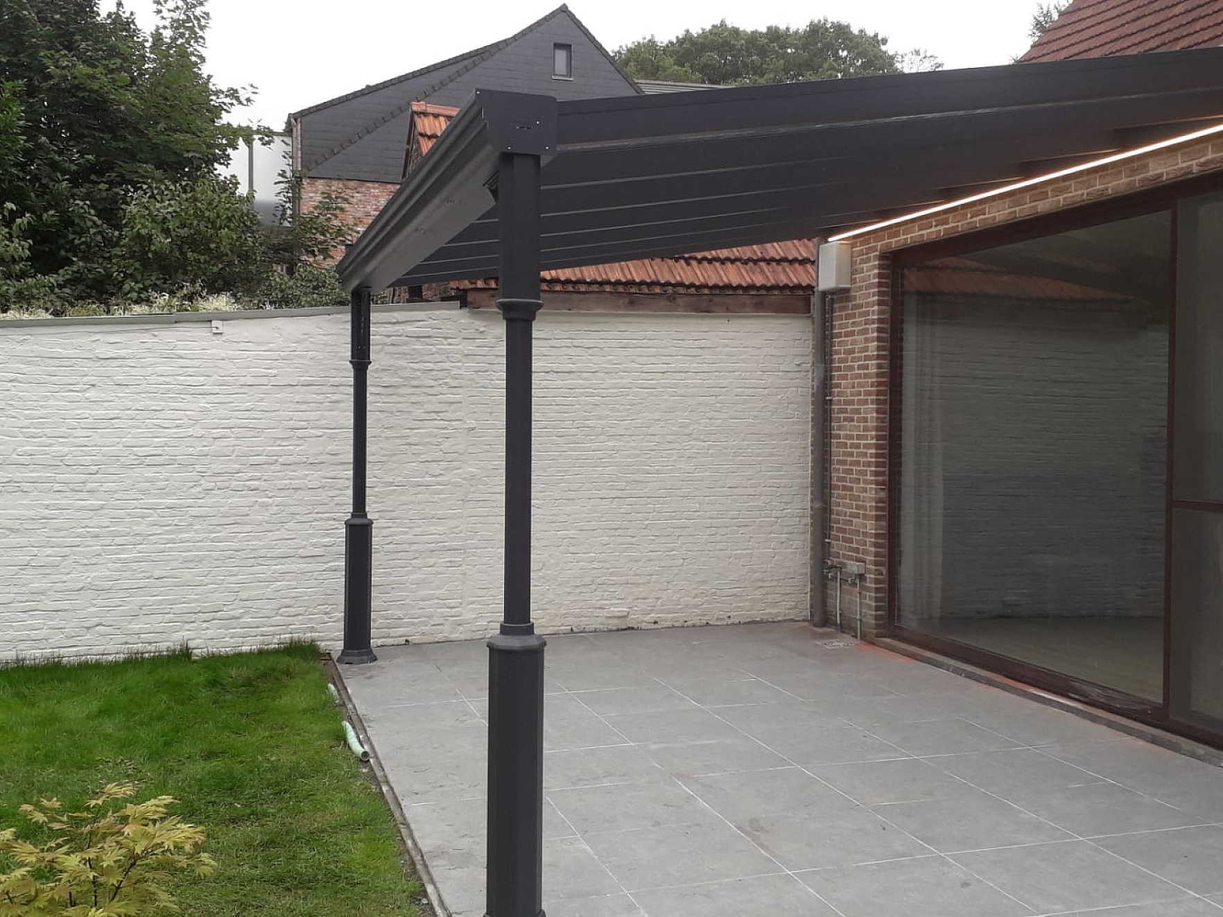 V918 Purbeck terrasoverkapping glasplaten met ledverlichting Kalmthout