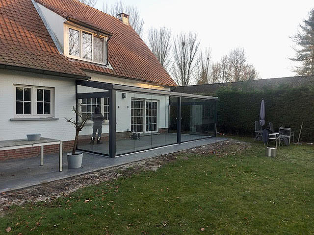 V908 Ledro overkapping met V764 olivera glaswanden Brasschaat 2