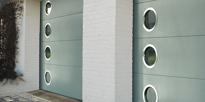stalen sectionaalpoorten - sectionaalpoort | satin grey - extra zwenkruimte - met isolatie - elektrische aandrijving - hedendaags - garage