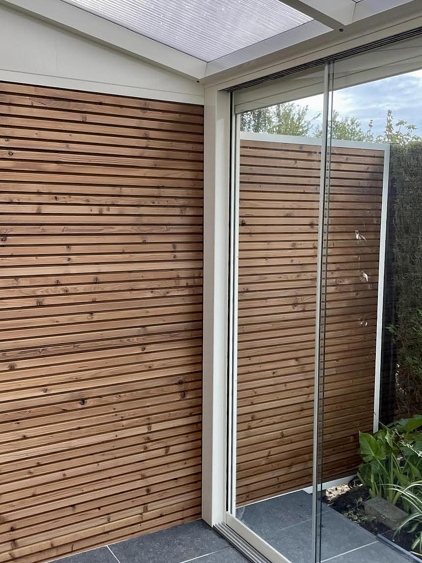 V905 Iseo houten wand screens V764 olivera glaswand Stabroek 3