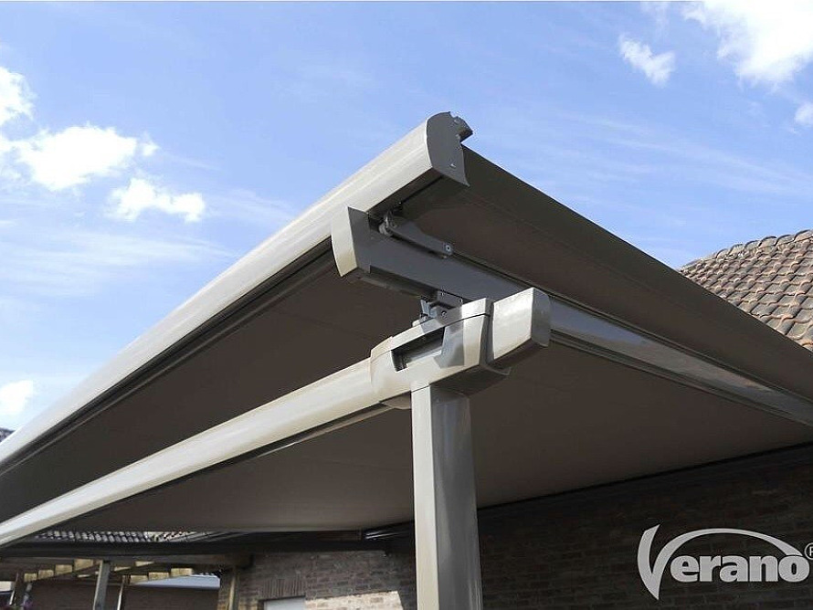 Verandazonwering op maat gemaakt - verano zonwering voor veranda - sfeer - meer schaduw -stevig doek