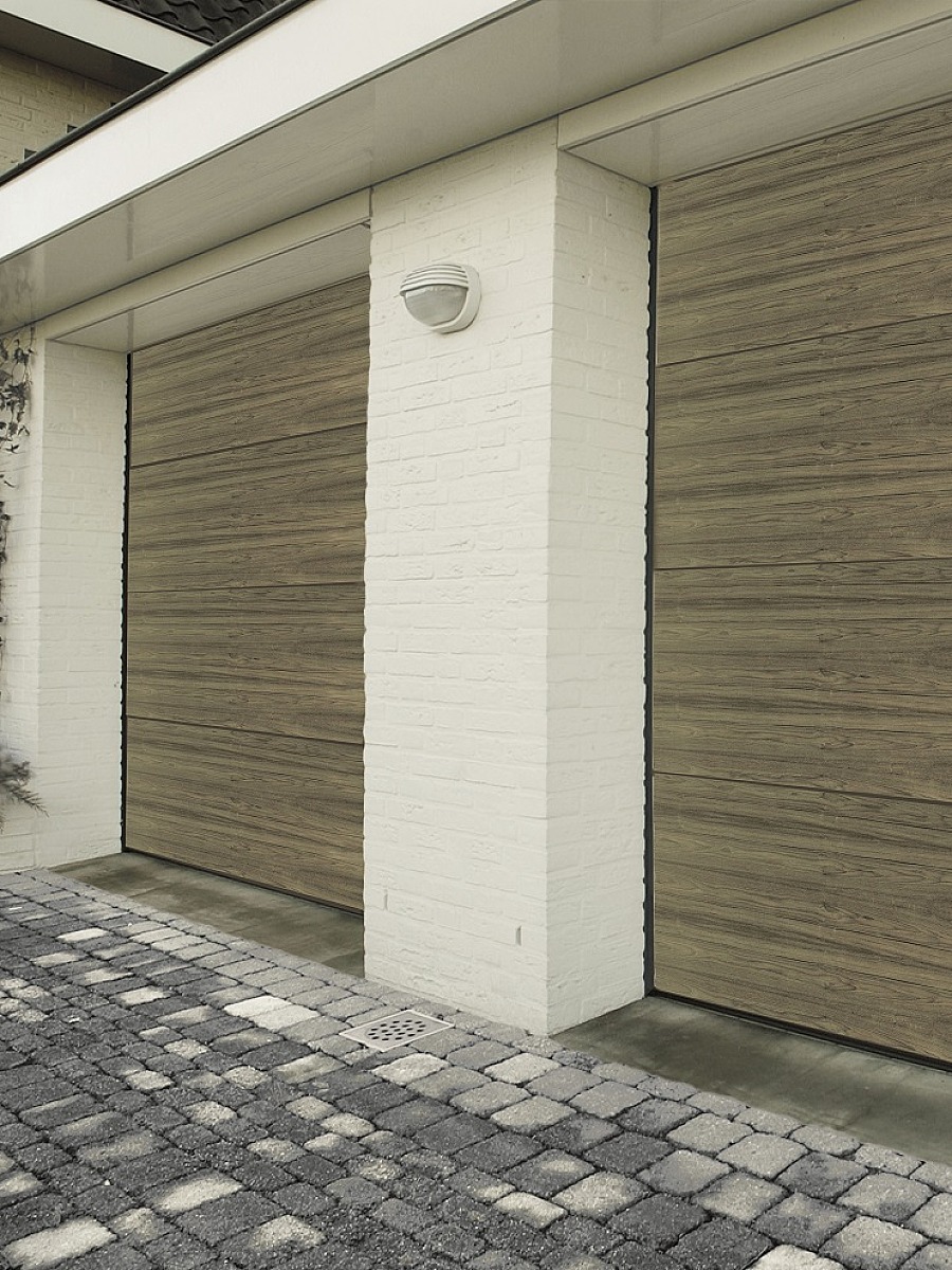 Sectionaalpoorten garagedeuren teak